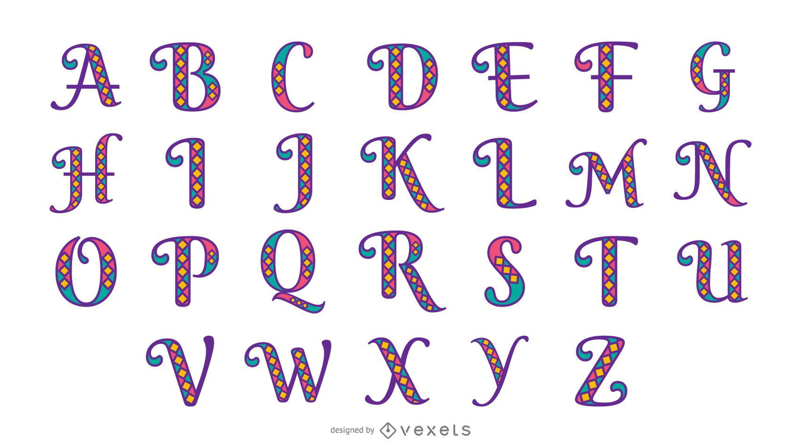 Conjunto de alfabeto carnaval