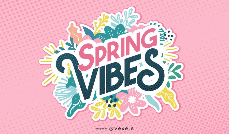 Spring vibes lettering design Spring vibes lettering design