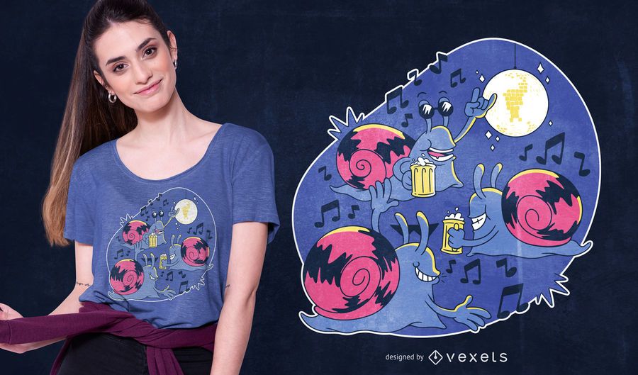 Diseño de camiseta Snail Party Diseño de camiseta Snail Party