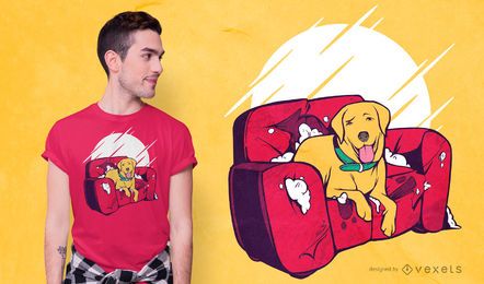 Diseño de camiseta divertida perro malo