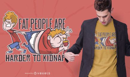 Diseño de camiseta divertida de gente gorda