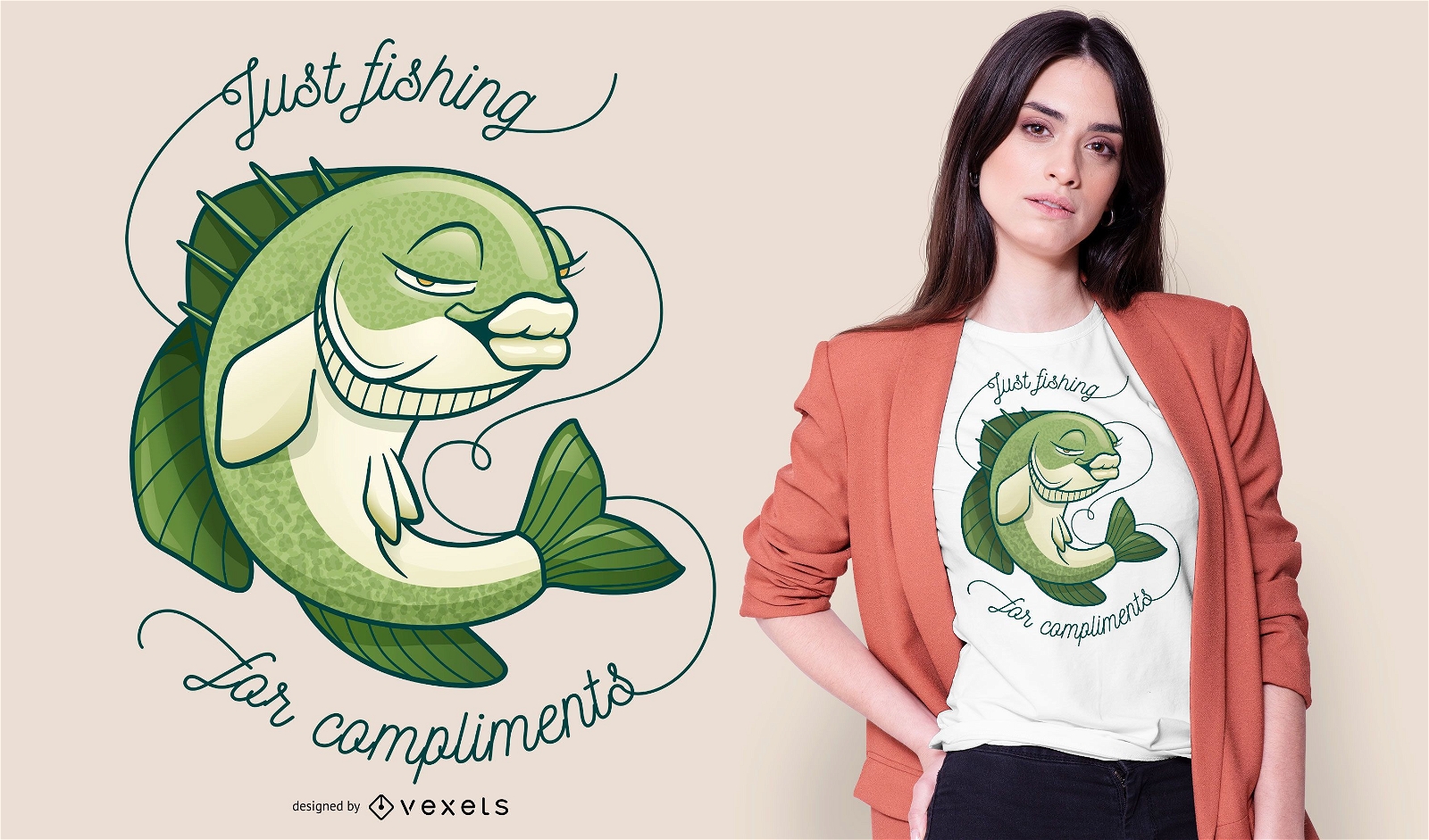 Sexy Bassfisch-T-Shirt Design