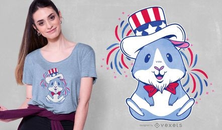 Diseño de camiseta American Guinea Pig