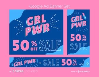Women's day sale ad banner set