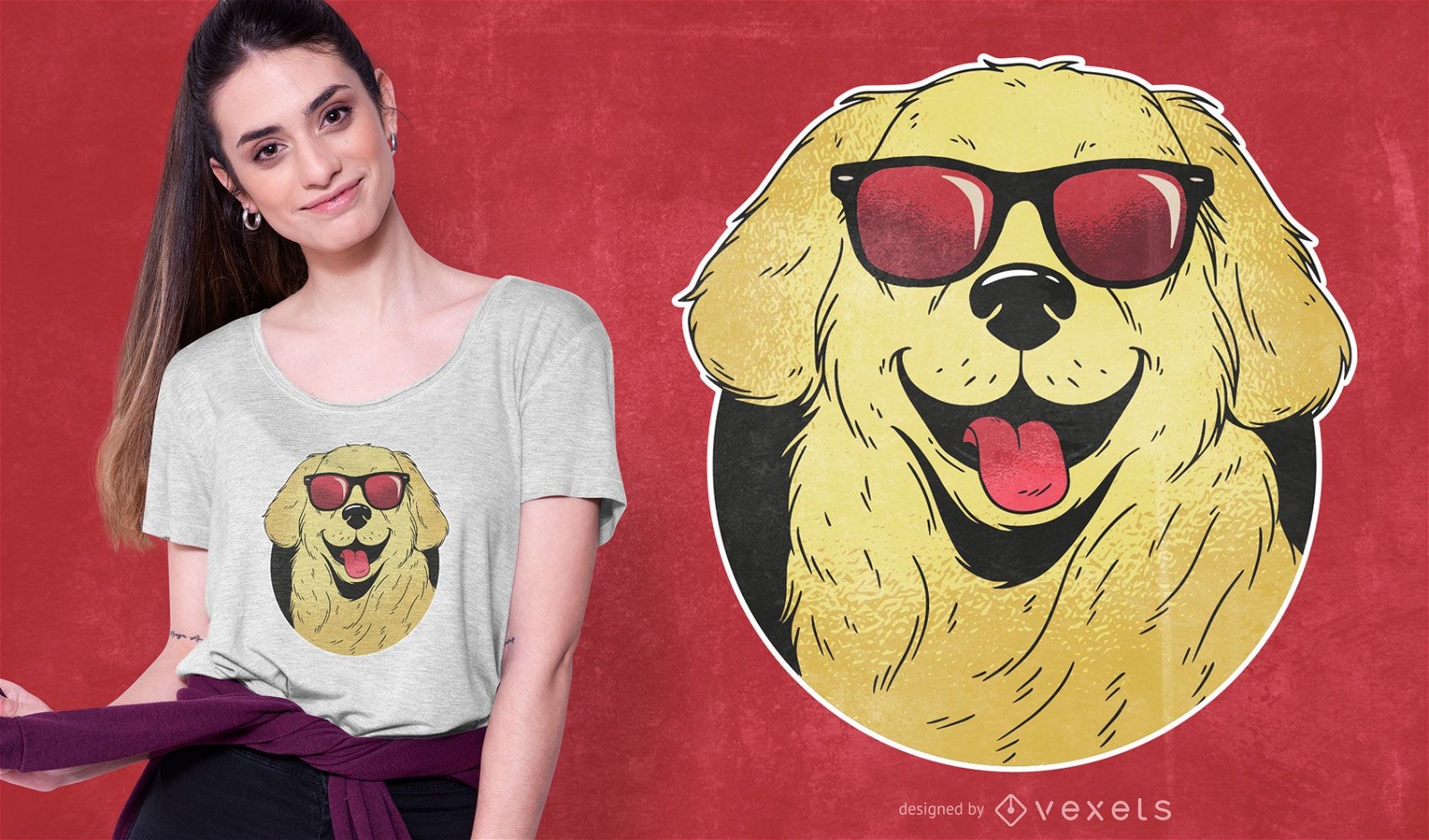 Sonnenbrille Hund T-Shirt Design
