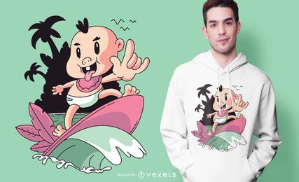 Design de camisetas de surf para bebês