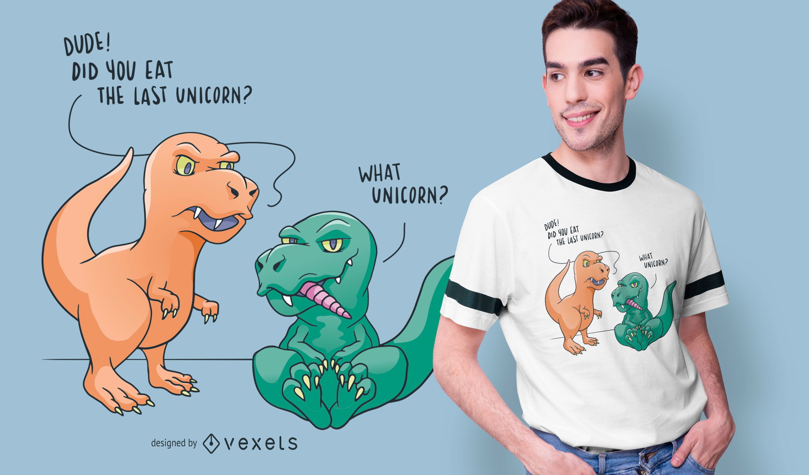Design engraçado da camiseta do Unicórnio do dinossauro