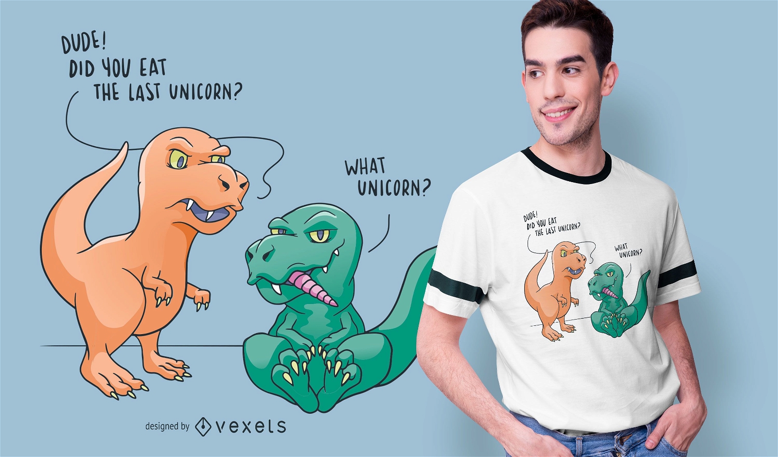 Lustiges Dinosaurier-Einhorn-T-Shirt Design