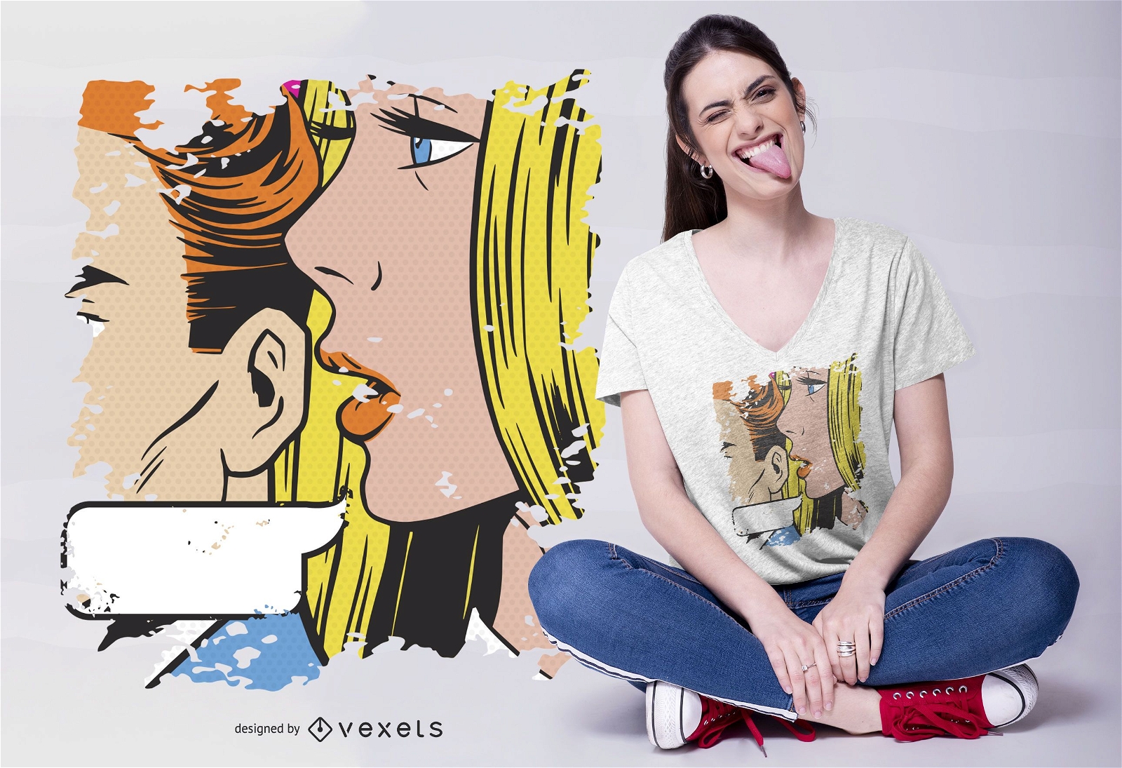 Design de t-shirt Art Pop Woman Whisper