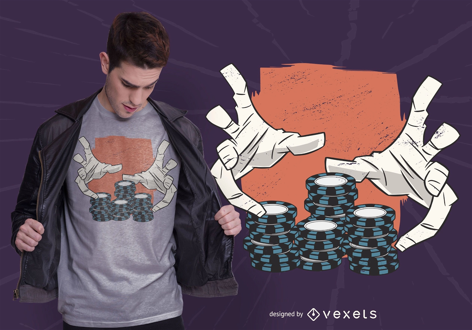 Casino hands t-shirt design