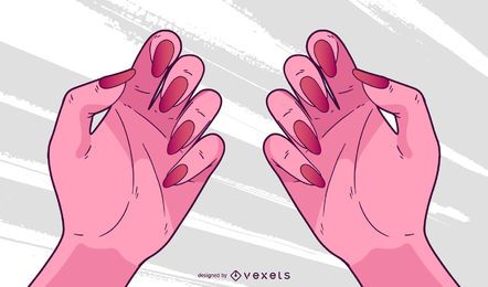 Design feminino mãos unhas