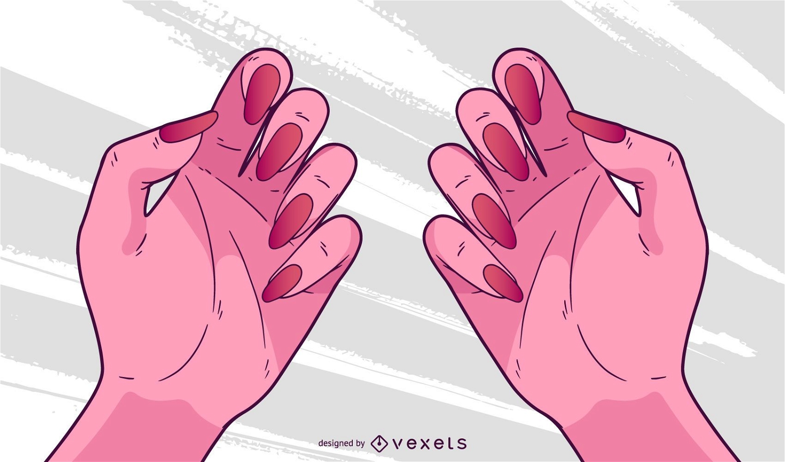 Woman Hands Fingernails Design