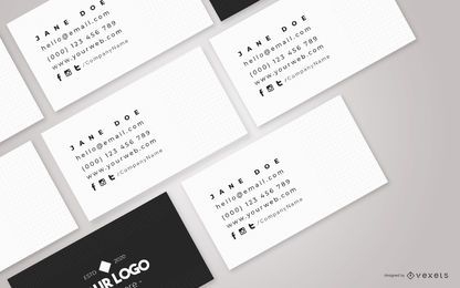 Simple business cards composition mockup