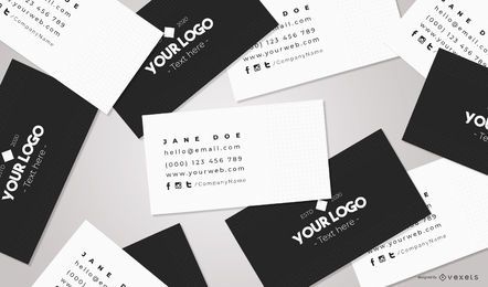 Composição da maquete de branding de cartões de visita