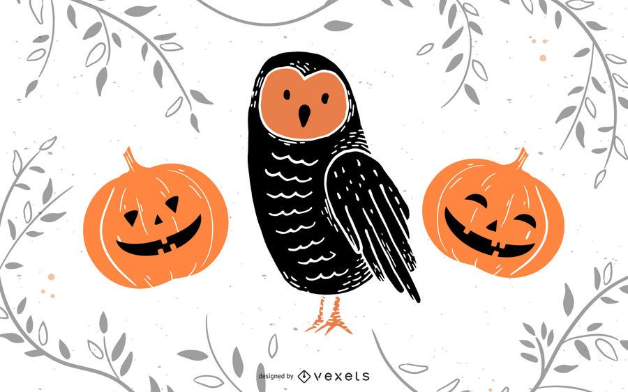 Calabaza de buho de halloween Calabaza de buho de halloween