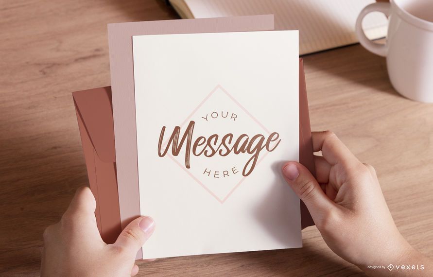 Hands holding envelope mockup Hands holding envelope mockup