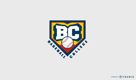 Plantilla de logotipo de la universidad de béisbol