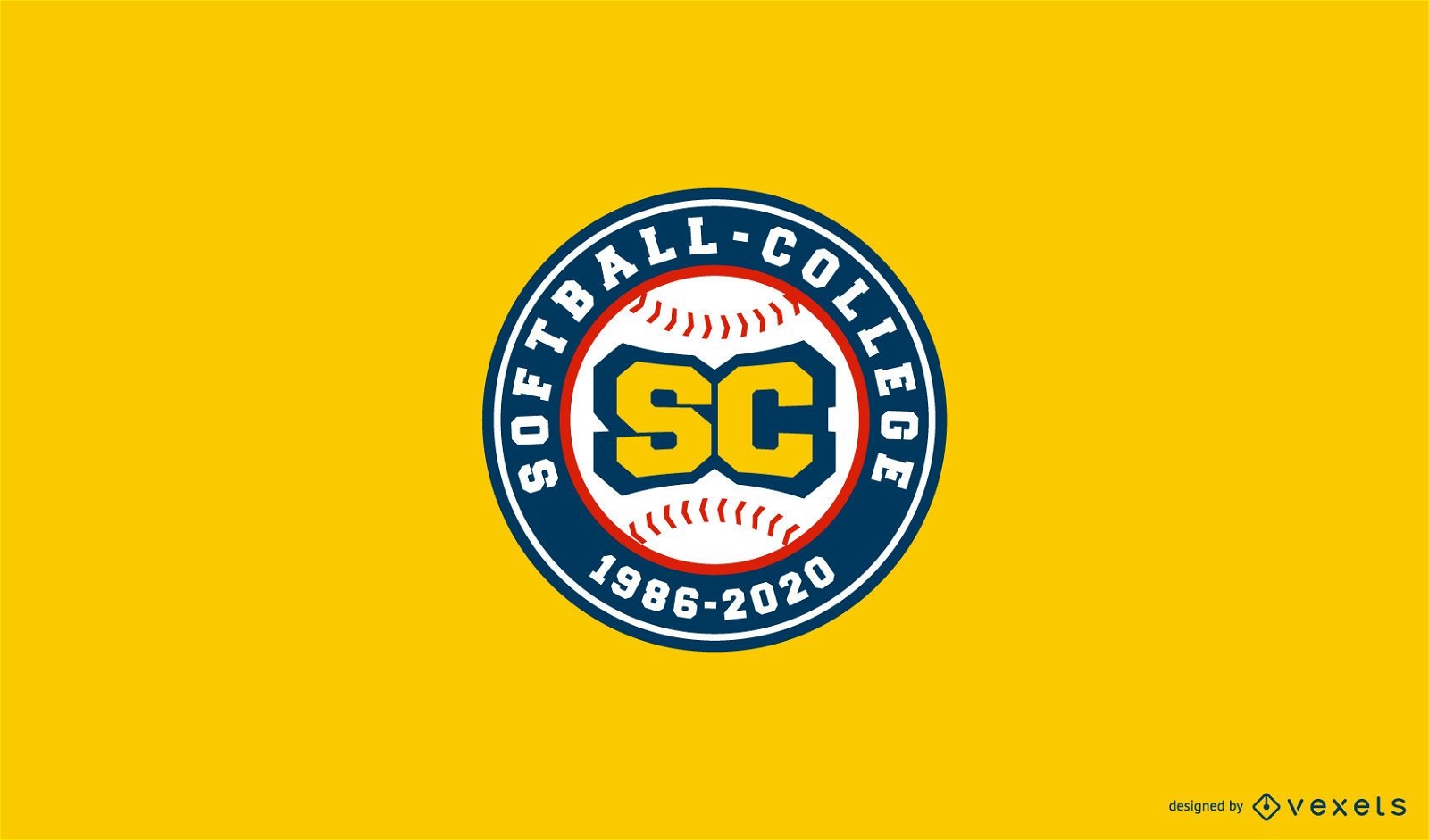 Softball College Logo Design