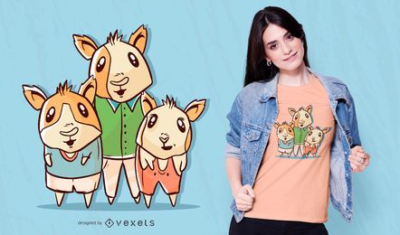 Guinea pigs family t-shirt design