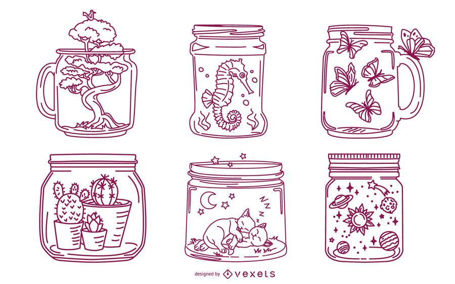 Mason Jar Stroke Illustration Pack Mason Jar Stroke Illustration Pack