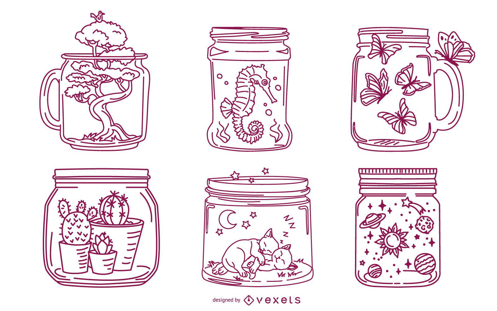 Pacote de ilustra??o do Mason Jar Stroke