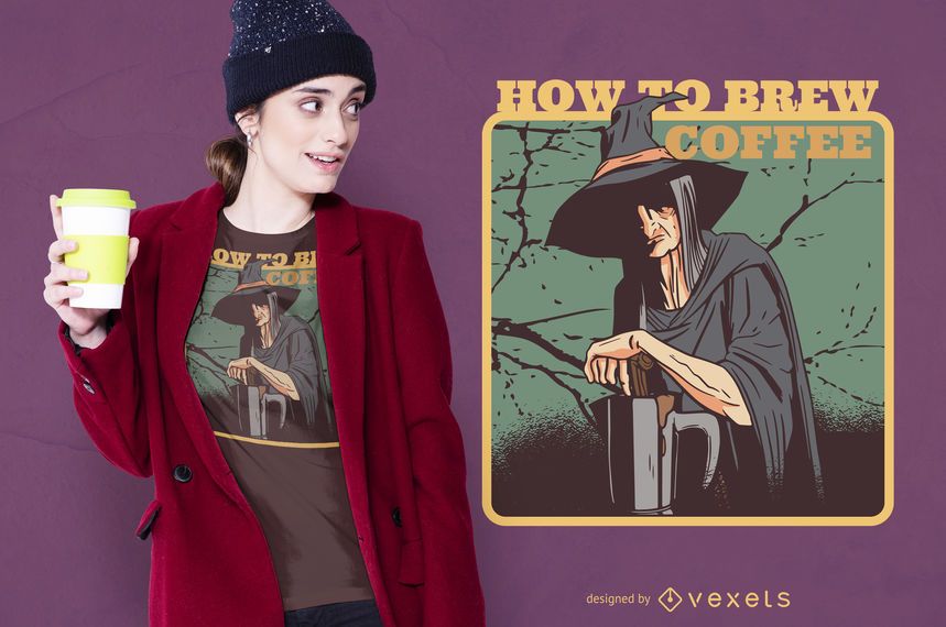Coffee Witch T-shirt Design Coffee Witch T-shirt Design