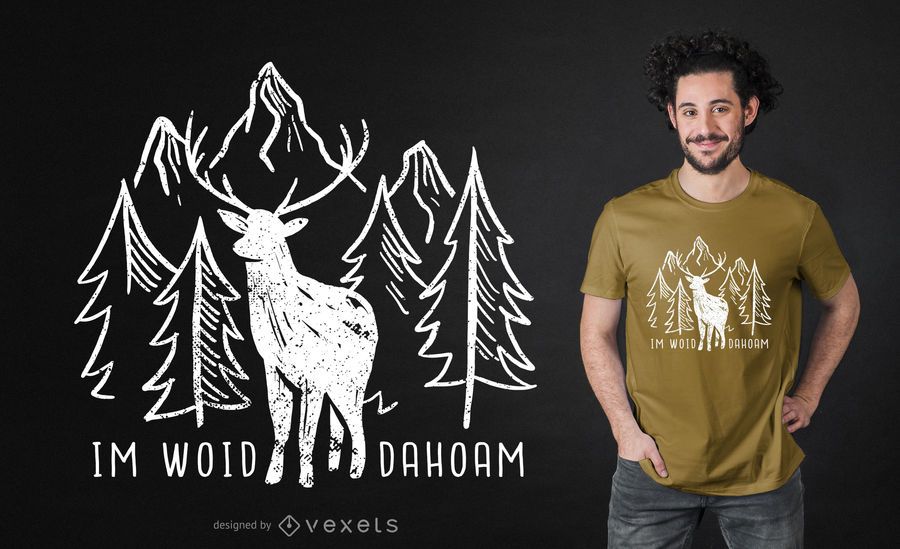 Forest Deer German T-shirt Design Forest Deer German T-shirt Design
