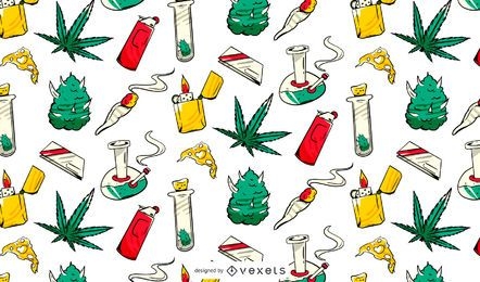 Diseño de patrones de elementos de cannabis
