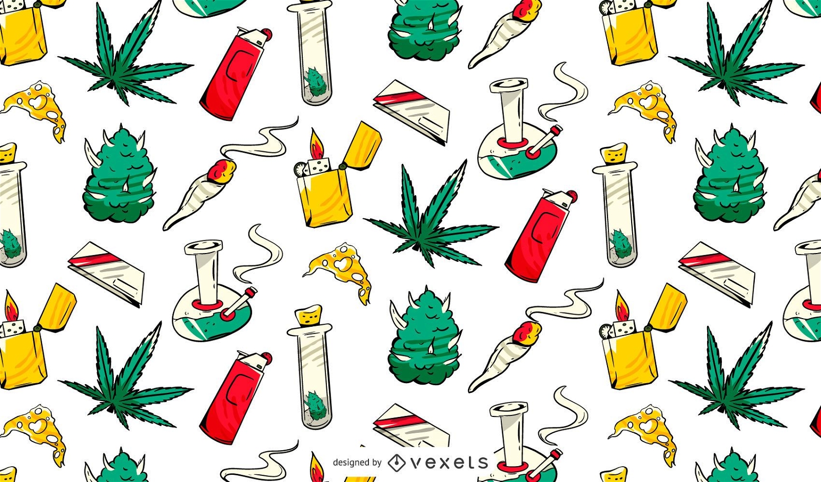 Cannabis Elements Pattern Design