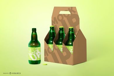 Six Pack Beer Bottle Mockup