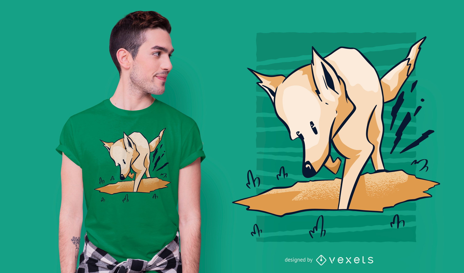 Diseño de camiseta de perro cavando