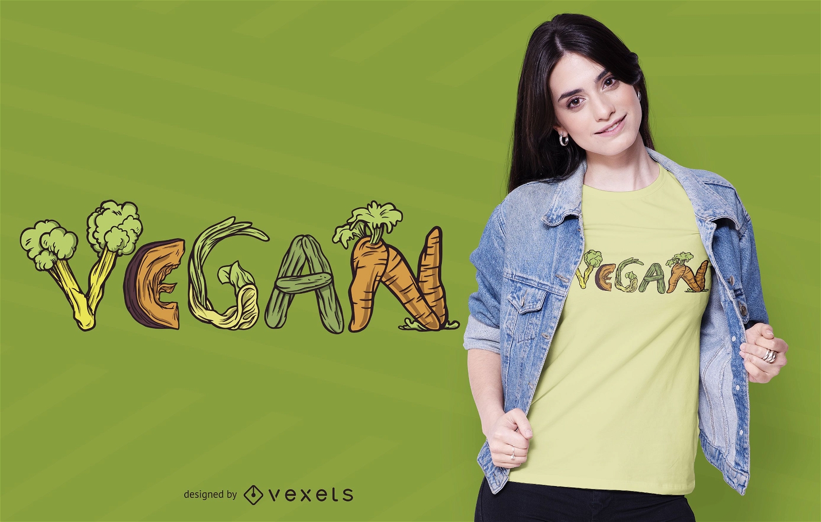 Dise?o de camiseta de verduras veganas