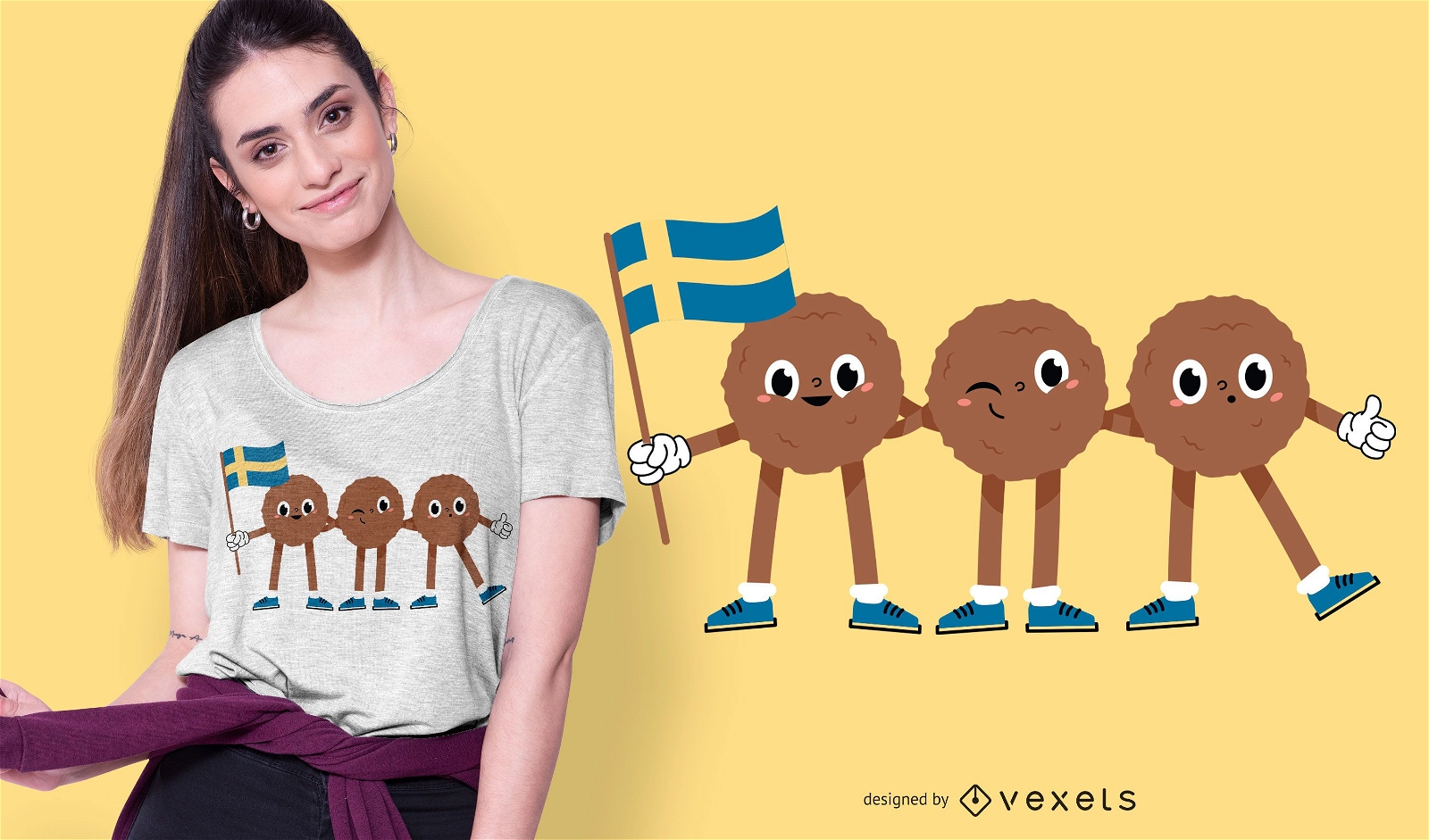 Diseño de camiseta de albóndigas suecas