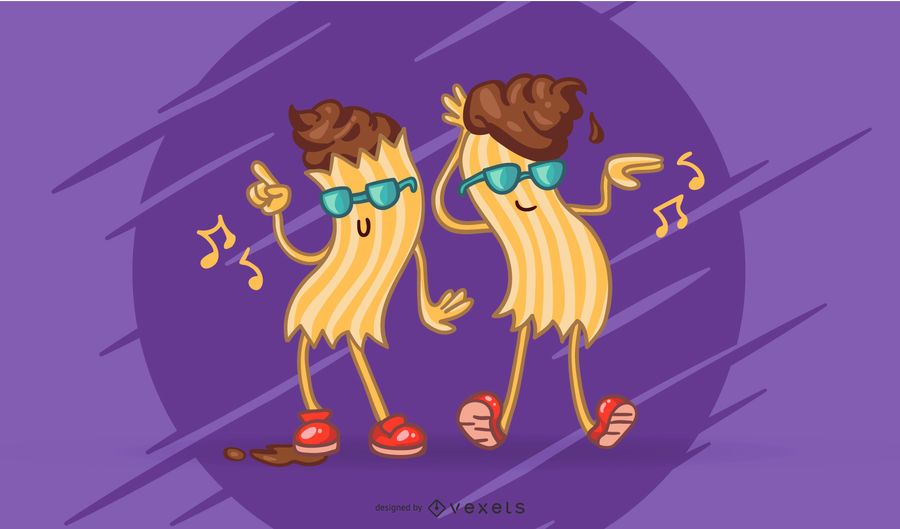 Dancing Chocolate Churros Character Design Dancing Chocolate Churros Character Design