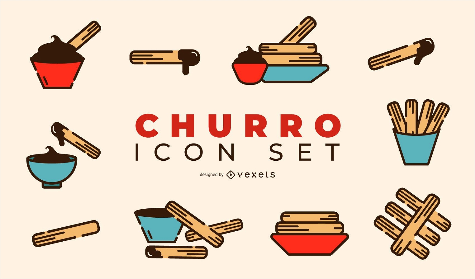 Churro Design Icon Set
