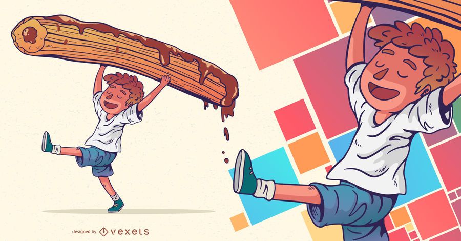 Chocolate Churro Kid Character Design Chocolate Churro Kid Character Design