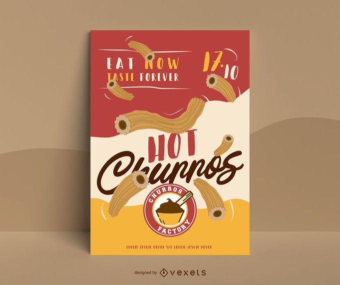 Churro Food Event Poster Design Churro Food Event Poster Design