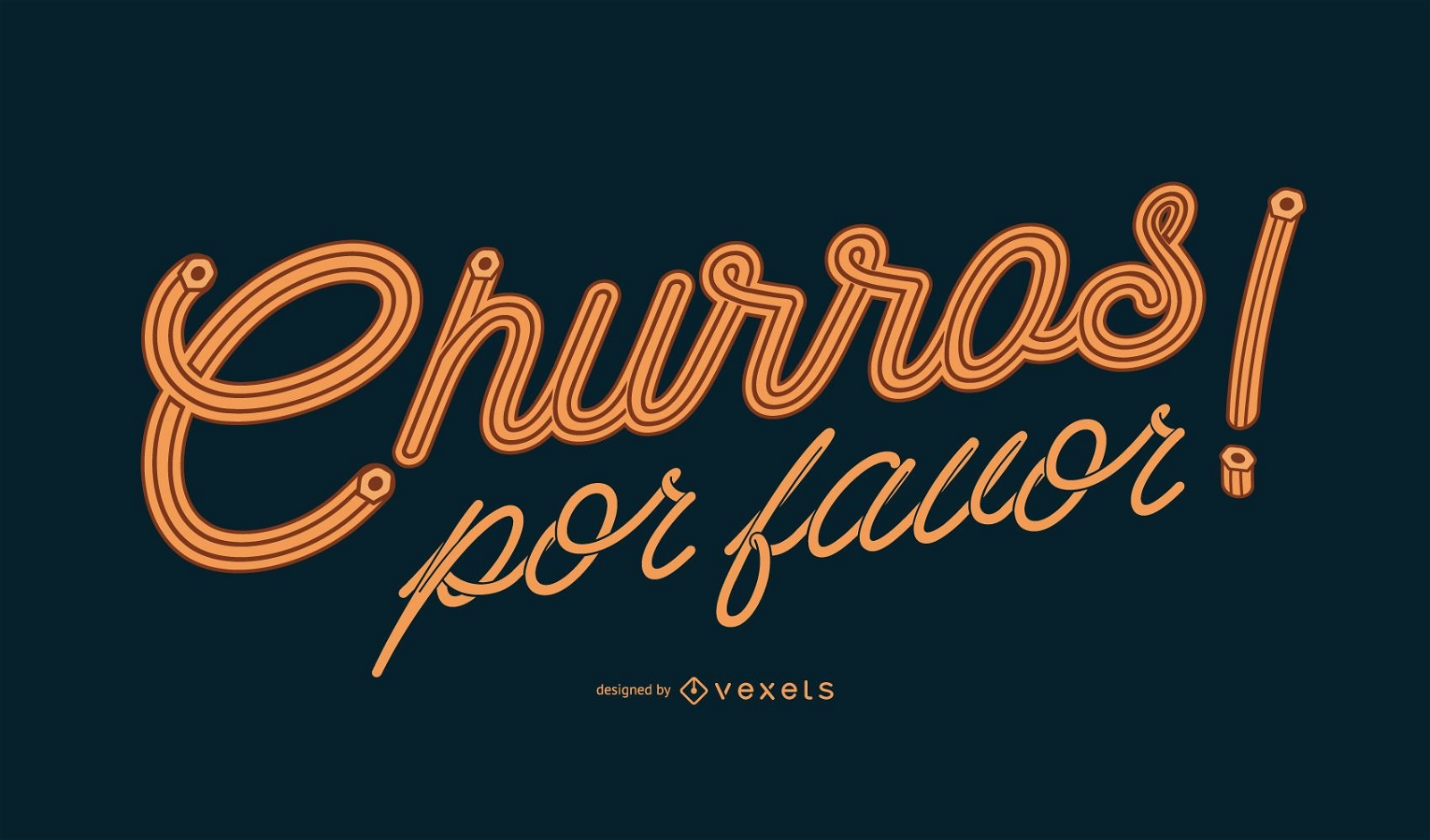 Churros spanisches Schriftzugdesign
