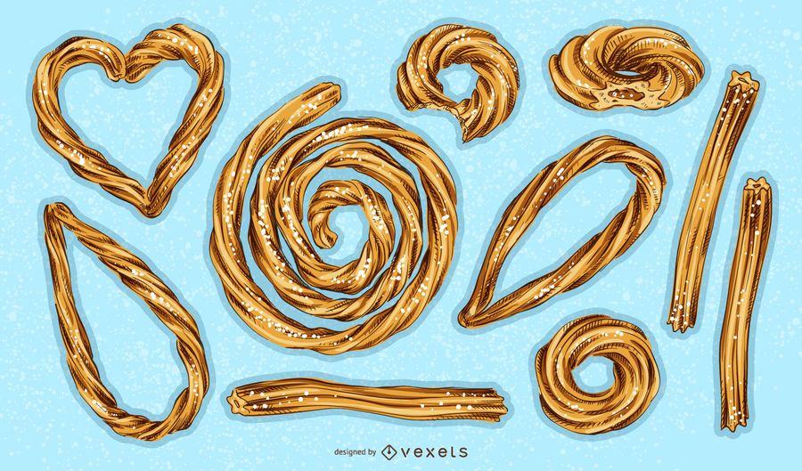 Churros illustration set Churros illustration set