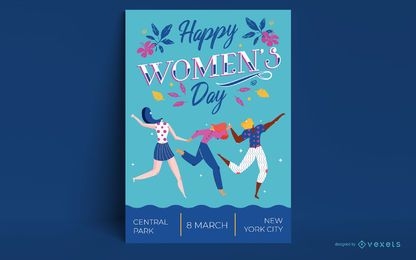 Happy Women's day poster template