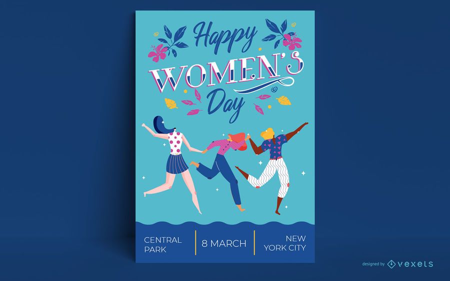Plantilla de cartel de feliz día de la mujer Plantilla de cartel de feliz día de la mujer