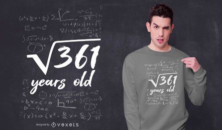 Design de camisetas de aniversário de 19 anos