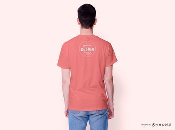 Männliches Modell Rückseite T-Shirt Modell