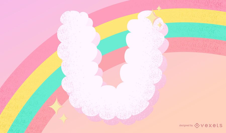Cloudy U Letter Design Cloudy U Letter Design