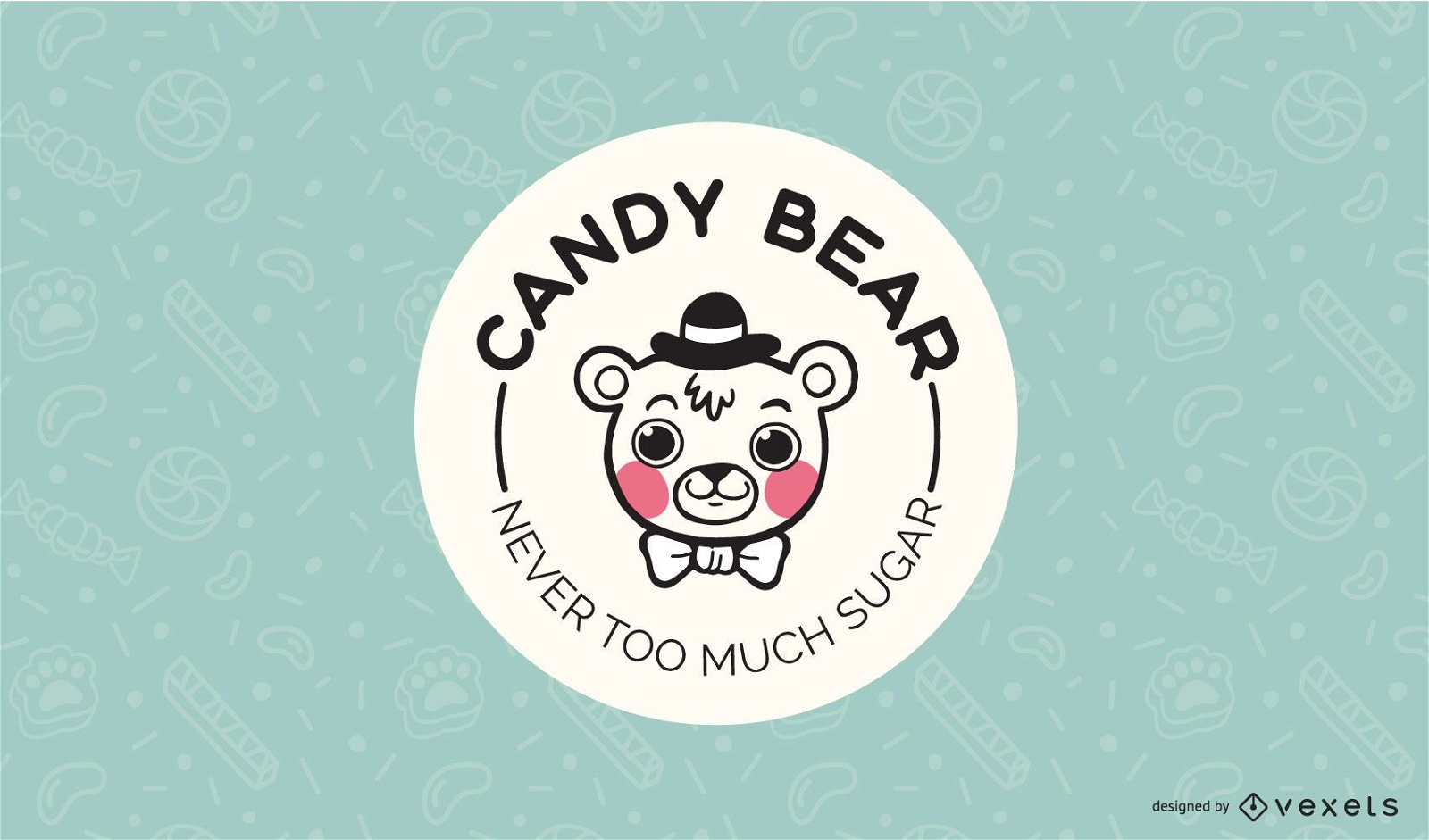 Candy Bear Logo Design Template
