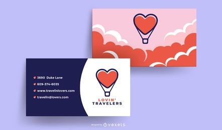 Diseño de Tarjeta de Presentación de Viajeros Amorosos