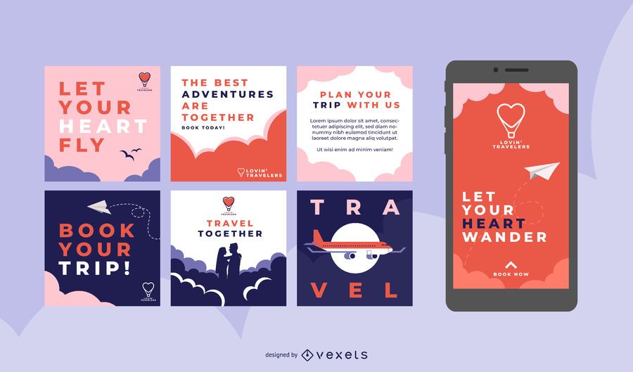 Love Travel Social Media Post Pack Love Travel Social Media Post Pack