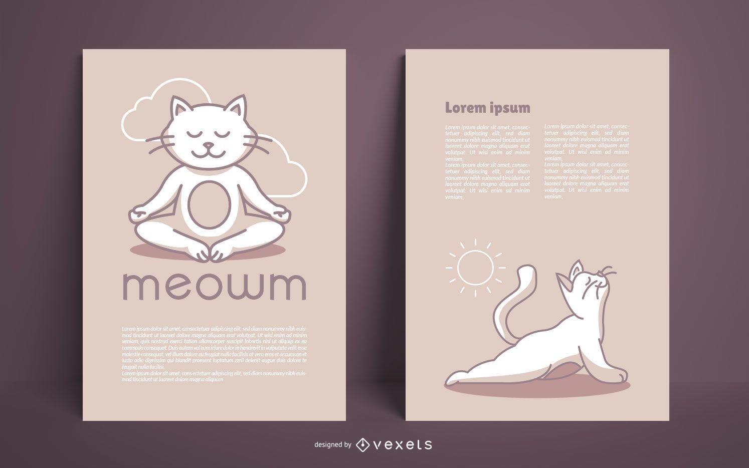 Cat Yoga Studio Poster Design Pack
