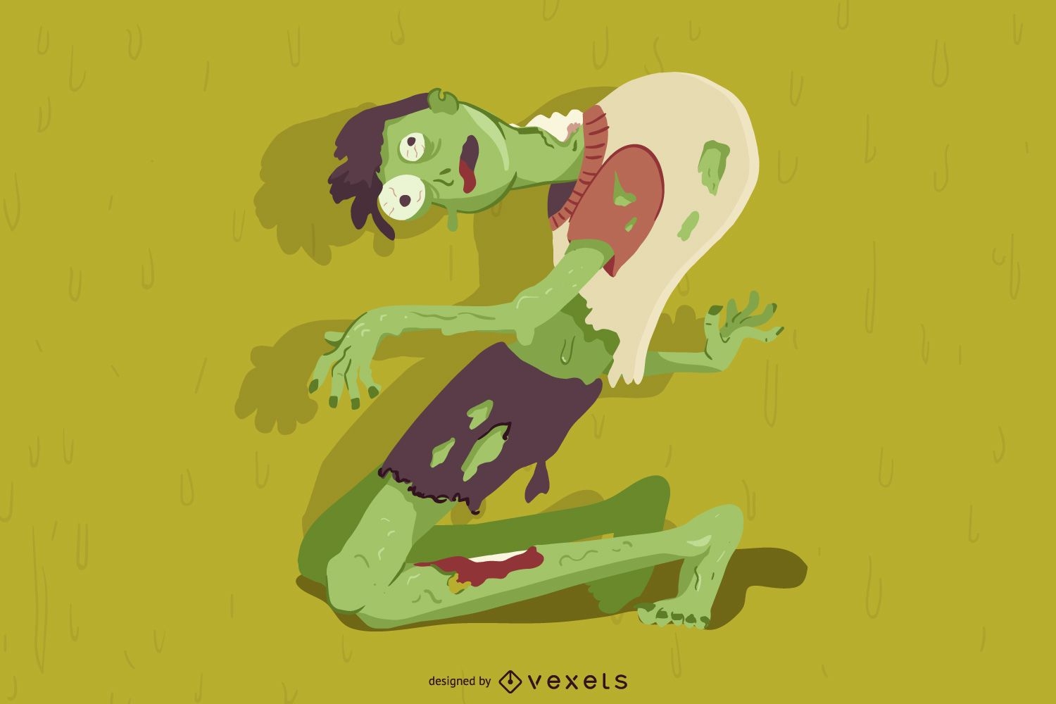 Buchstabe Z Zombie Character Design