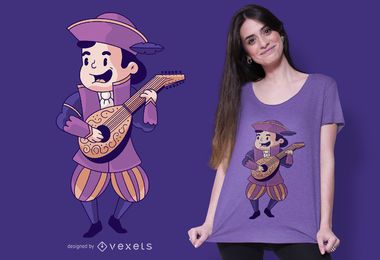 Diseño de camiseta lindo bardo